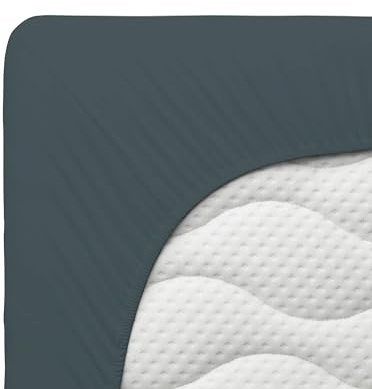 Cotton Castle Spannbettlaken Jersey Spannbetttuch 100% Baumwolle Bettlaken, Größe:200 x 220 cm, Farbe:Dunkelgrau