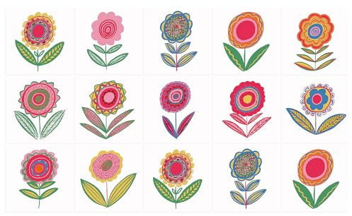 Ulticool – Adesivi impermeabili piastrelle - Fiori retrò vintage - 15 x 15 cm - 15 pezzi Adesivi a forma di piastrelle in pellicola - per parete bagno - parete cucina - Piastrelle adesive
