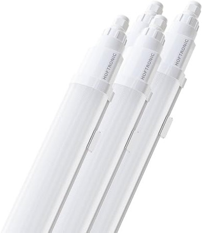 HOFTRONIC - Lot de 4 Q-Series - Réglette LED 120cm - IP65 étanche - 36W 4320 Lumen - 6500K Blanc Froid - IK08 - Connectable rapide - Pour Sous-sol, Garage, et l'entrepôt - Lampe Fluorescente