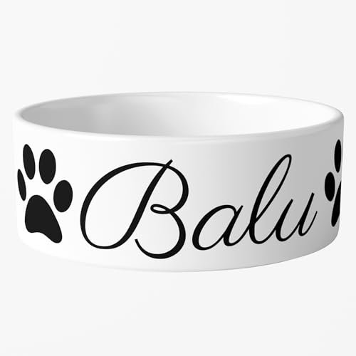 Personalisierte Hundenäpfe mit Pfoten | Personalisierter Hundenapf aus Keramik | Haustiere mit Namen oder Wunschtext personalisiert