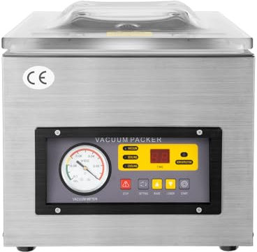 banborba Macchina sottovuoto industriale, 120 W, macchina sottovuoto da tavolo, in acciaio inox, per alimenti, saldatrice automatica, 220 V, 1-4 pcs/min, argento