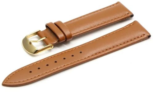 Brunt läderarmband med roséguldlås Armband 18mm 20mm klockband 22mm klocka Armband för alla klocka,Ljusbrun G,22mm