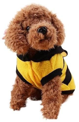 HESHUWEN Haustierkleidung Biene Haustier Welpe Bekleidung Outfit Kleidung Hund Kapuzenpullover Hundepulli(XXS)