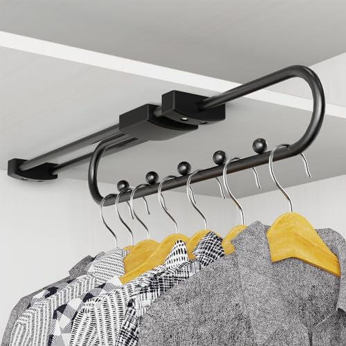 Reixuier Tringle Coulissante Penderie 30 cm,Porte Cintre Coulissant,éConomise de l'espace de Stockage,Adapté pour Organiser Les VêTements et Les Pantalons dans Les Placards et Les Zones de Rangement