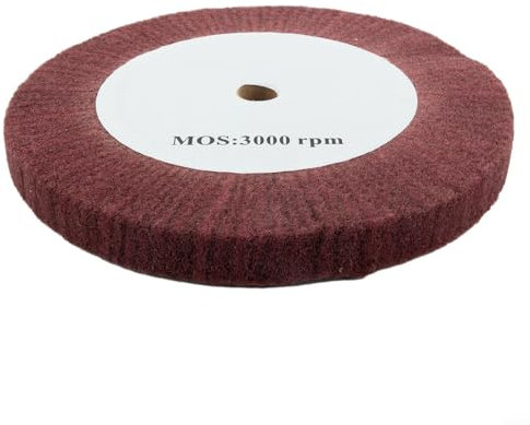 Zeroupshop Nylon Fiber Flap Polishing Wheel, 320 Granularity Non Woven Red Flap Wheel, Scouring Pad Buffing Wheel For Angle Grinder(250mm)