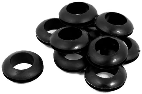 TA-VIGOR 14mm Rubber Grommets 10Pcs Black Cable Wire Protectors | Conductor Wiring Blanking Gasket Ring Grommets, Electrical Cable Hole Plugs for Protecting Wires, Cables and Plugs