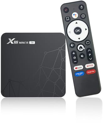 Android TV Box 14,2GB RAM 16GB ROM TV Box 4K HDR10 RK3518 Quad-Core,100M Ethernet WiFi 6/Bluetooth 5.2, Control por Voz en Español Box TV Android