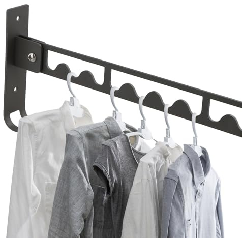 Luxvara Appendiabiti da Parete Pieghevole, Stendibiancheria da Parete Alluminio, Ganci Ribaltabili per Lavanderia Camera Letto Bagno, Ruotabile di 90°, Salva Spazio, con Viti