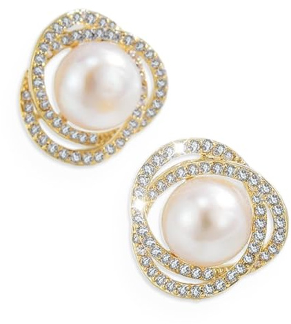 Boucles d'oreilles Femme, Boucles d'oreilles Femme Argent Hélicoïdal, Boucles d'oreilles Femme Perle, d'eau Douce Blanches Oreille Bijoux