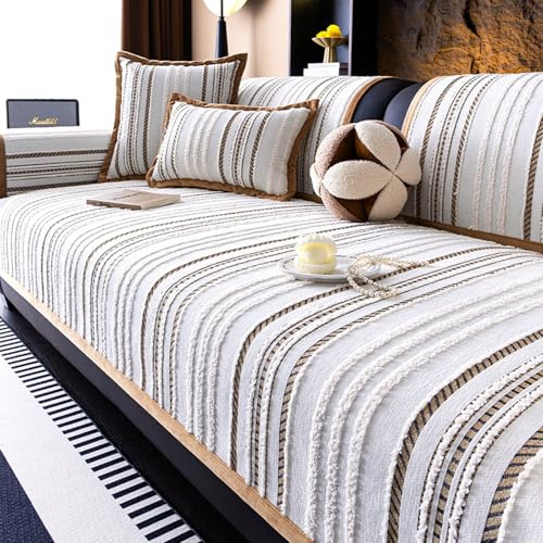 Housse de Canapé Housse Protection Canapé, Housse De Canapé en Chenille Souple, Housse de canape d Angle AntidéRapante, Lavable pour 1/2/3/4 Places Sofa(Khaki,90 * 180cm)