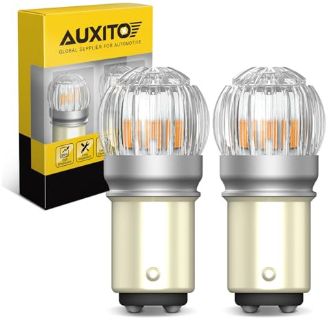 AUXITO 1157 LED Bulb Amber Yellow, Turn Signal Light 2057 2357 7528 BAY15D Super Bright for Rear Front Blinker Side Marker Parking Light Combos, Pack of 2