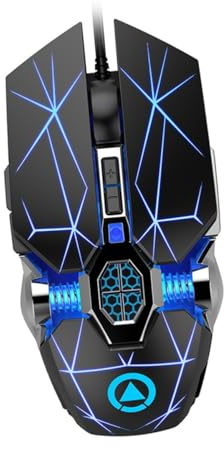 Gatuida Souris de Jeu USB 800 à 3200 Dpi en Abs pour Ordinateur | Boutons Programmables, Rétroéclairage Rgb, Prise en Main Antidérapante