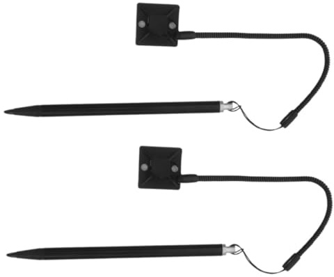 MERRYHAPY Lápices Resistivos para Tablet y Móvil Punta Precisa, Soporte Fijo y Cordón Antipérdida, 2 Unidades Metálicas para Dibujo y Escritura En Pantallas Táctiles