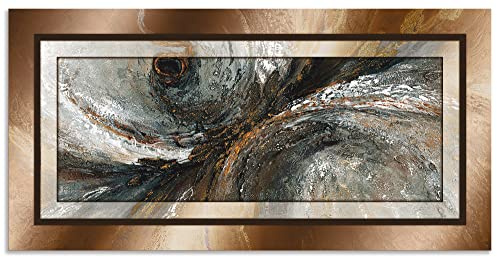 ARTland Wanddeko Wandbild Alu Verbundplatte für Innen & Outdoor Bild60 x 30 cm Abstrakte Motive Formen Digitale Kunst Gold Gold Abstrakt 2 C6PK