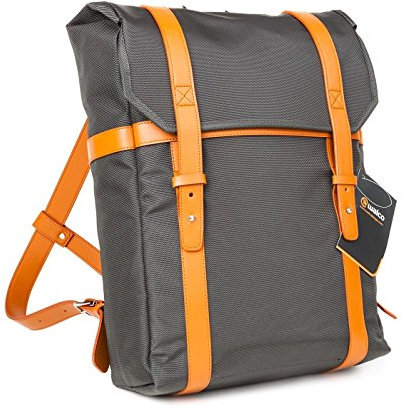 WALCO CITY CHIC MULTI PURPOSE CYCLING RUCKSACK BACKPACK URBAN BAG STYLISH LAPTOP COMMUTER BAG GUNMETAL WITH TAN STRAPS