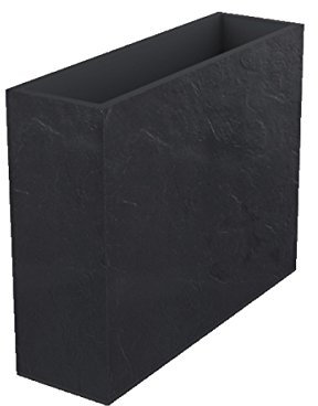 EDA - Muret Loft XL Volcania 63 L - Décor Imitation Pierre - Double Paroi - Zone de Rétention d'eau - 99 x 29 x 78 cm - Gris Anthracite
