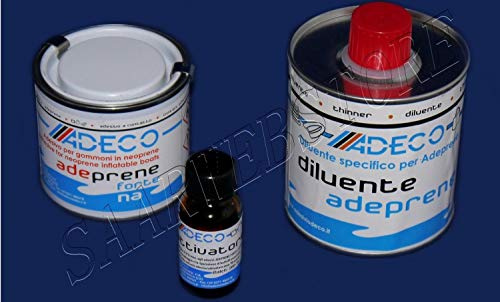 Saarwebstore Schlauchbootkleber 2K-Kleber Neopren/Hypalon/Synotex inklusive Klebevorbereiter Schlauchbootkleberset