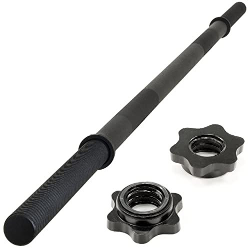 MAXXIVA® Hantelstange 180 cm Langhantelstange Krafttraining Zugstange schwarz Sternverschluss Bodybuilding Fitness Gewichtheben