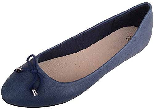 ABSOLUTE FOOTWEAR Womens Genuine Leather Formal Casual Pumps Ballerina Shoe