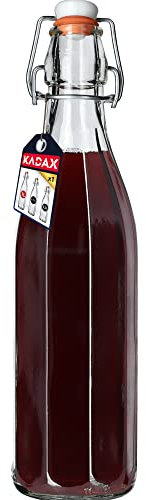 KADAX Bouteille en Verre de 500ml avec Bouchon Hermétique pour la Conservation des Boissons, Parfaite pour le Kombucha et la Limonade (Lot de 3)