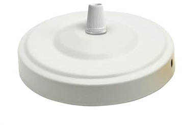 LEDSone Einzelpunkt-Deckenleuchte für Pendelleuchten, 108 mm, Metall, antike Seitenbefestigung, Deckenrosette mit Zubehör für Decken- und Wandleuchte. (Weiß)