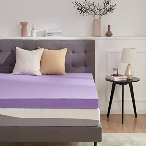 SINWEEK Surmatelas en Mousse à mémoire de Forme en Gel de 10,2 cm, ventilé, certifié CertiPUR-US, lit Double, Violet