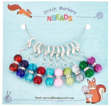 nbeads 10 Pcs Gourde Perles Marqueurs de Point de Crochet, Alliage Émail Crochet Marqueur de Point Breloques Marqueur de Point de Verrouillage pour Tricot Tissage Couture Quilting Fabrication Bijoux