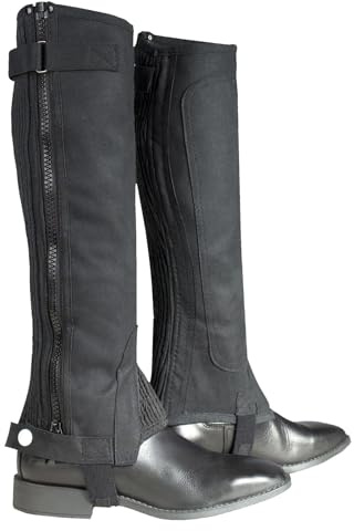 HORZE Damen Mini Chaps Amara, Halbchaps zum Reiten, Schwarz, M/W