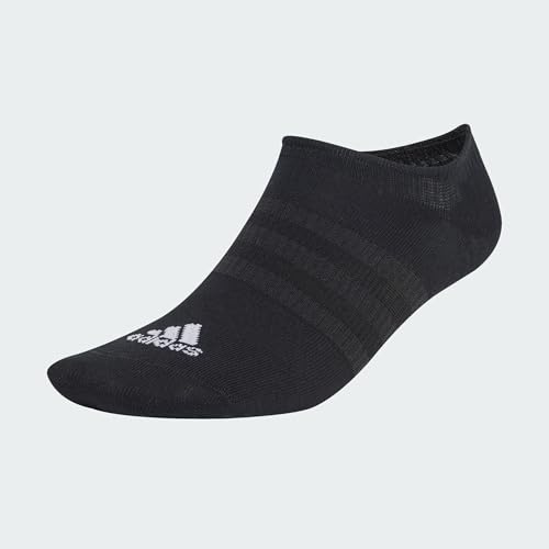 adidas Unisex adulto Thin and Light No-Show Socks 3 Pairs, Black / White, 6.5-8