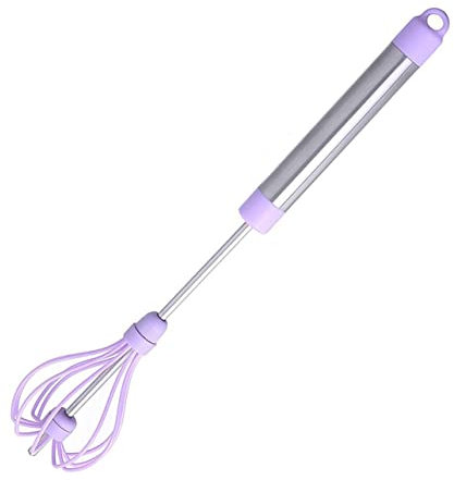 Cabilock 1pezzi Frusta Manuale Per Uova Silicone Agitatori Per Uova Regolabili Facili Da e Conservare Strumento Ergonomico Viola