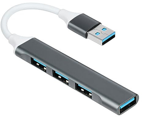 AXFEE Hub USB 3.0 4 Ports, Data Hub USB Ultra Fin, Rallonge USB 3.0 Transfert de Données à Haute Vitesse pour MacBook, Clés USB, Notebook PC, Portable, Disques Durs Externes, etc.