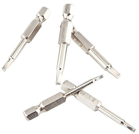 Punta a Testa Triangolare, 5 Pezzi Punte per Cacciavite a Triangolo 50 Mm, Cacciavite a Triangolo 1/4 Punte per Cacciavite a Triangolo con Codolo Esagonale in Acciaio S2