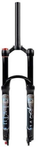 LvTu Luft Mountainbike Gabel 26 27,5 29 er Federweg 160mm Bergab MTB Federgabel, Ultraleicht Legierung Stoßdämpfer - Schwarz (Color : Straight Manual, Size : 29 inches)
