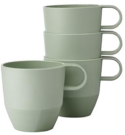 Mepal – Henkelbecher 4 Stück Silueta – Tee- und Kaffeebecher – Spülmaschinen- und mikrowellenfest – Geschirr – 300 ml – Nordic sage