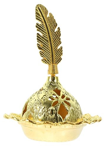 ABOOFAN Arabisches Räuchergefäß aus Legierung Leicht und Tragbar mit Kreativem Middle East Design Goldfarbene Tischdekoration für Schlafzimmer und Party