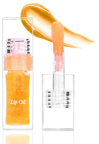 LOPHE Lip Glow Oil, Color Changing Lipgloss, Long Lasting Lip Plumper Oil, Moisturizing Hydrating Lippen Care Lippenöl, Reduziert Feine Linien Nicht Klebriges Lip Gloss Tint(1# Gelb-Orange)