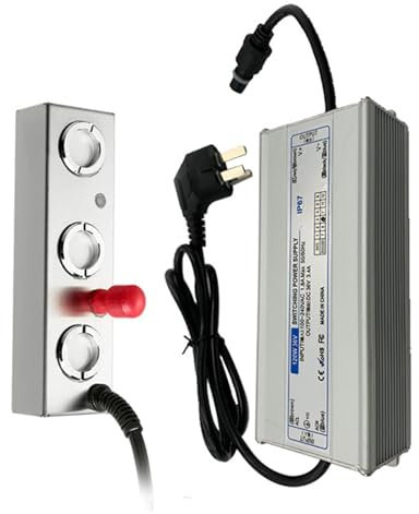 ZYT-DHRUCB Atomizador Industrial, generador de Niebla de 3 Cabezales + Transformador Impermeable de 120 W, Adecuado para nebulización de 1 a 2 Metros Cuadrados de rocalla pequeña/pecera pequeña