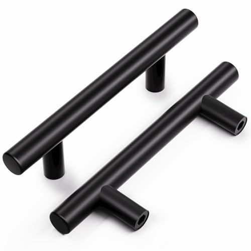 Vepagoo 5 Stück Lochabstand 102mm Möbelgriffe, Schwarze Küchengriffe, Türgriffe, Schrankgriffe für Küchen- und Möbelschrank, langlebige Griffe für Küchenschränke Mit 10 Schrauben