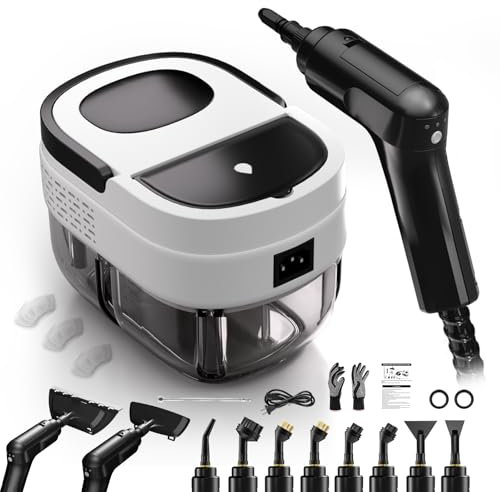 Nettoyeur Vapeur Portatif, 2500W Steam Cleaner pour La Maison, Multi-usage Nettoyant Vapeur, Poignée Réglable 3 Niveaux, 1600ML Réservoir d'eau, Nettoyeur à vapeur portable pour Fenêtres, Cuisine, Sol