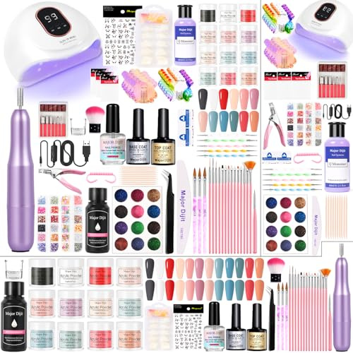 DouborQ Acrylic Nail Kit with Electric Nail Drill U V Nail Lamp Nail Art Tools Starter Set Acrylic Nail Art Supplies for Beginner with Everything (-27)