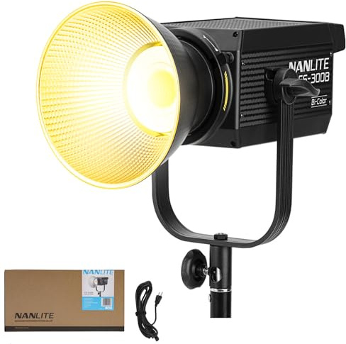 Nanlite FS-300B 350W Bi-Color LED Spotlight-2700K-6500K Adjustable CRI 96,App Control,Led Video Light Bowens Mount for Photography/Videography/YouTube/TikTok Content Creation & Live Streaming