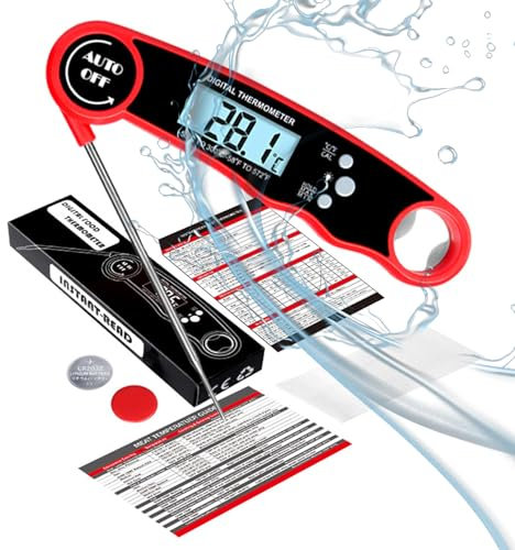BENTRIP Meat Thermometer Probe, Instant Read Food Thermometer with Backlight, Waterproof Magnetic Digital, from -50°C- 300°C, Calibration, Best Kitchen Gadgets for BBQ, Candy and Liquids