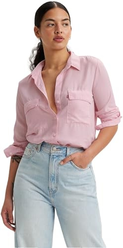 Levi's Mujer Camisa Doreen Utility con Cuello francés, Standard Fit, Rosa (Fragrant Lilac GD), XS
