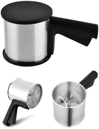 ORAGKE Tamis Cuisine en Acier Inoxydable, Tamis Farine à Une Main, Tamiseur Farine Fine pour Filtrer la Farine, le Sucre, la Poudre de Cacao Matcha, avec Poignée Antidérapante, Grande Capacité