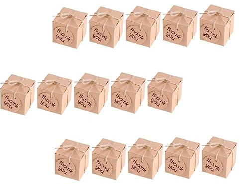 SHERCHPRY 60stücke Diy Candy Square Box Dankespapierbox Kraftpapier Kreativboxen Hülle Mit Karten Papierboxen