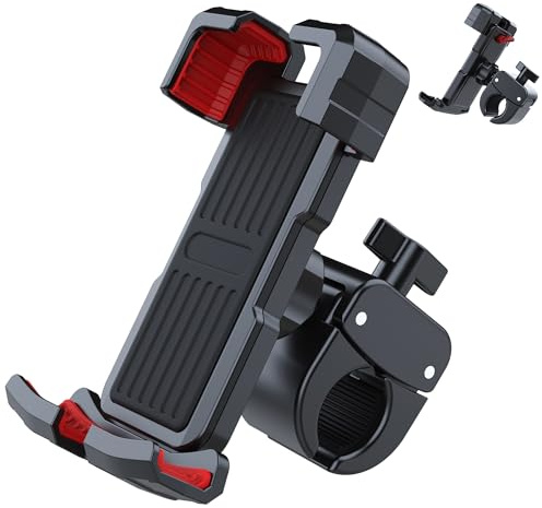 COCOSY Porta Cellulare Moto Bici [Blocco Rapido 1s][Antivibrazione e Antiurto][Installazione in 5s] Supporto Smartphone Manubrio 360° per iPhone 16 15 14 Pro Max, Samsung (4.7–7.2)