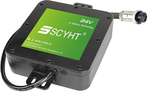 SSCYHT Batería de Litio 24 V, 10 Ah y 12 Ah Batería para Silla de Ruedas eléctrica 24 V Baterías Repuesto con BMS para Kit Motor 50 W a 288 W,24v12ah gx16