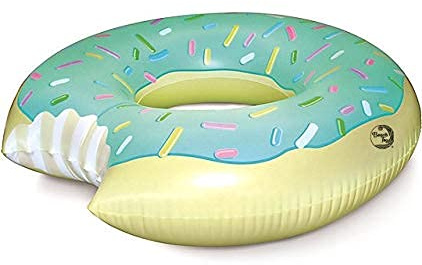 Riesige Donut-Schwimmring, aufblasbar, für Pool, 120 cm, Mintblau, 120 cm, Sprinkles Design