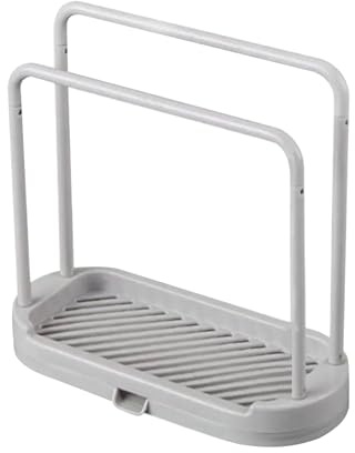 Soporte para Paño De Cocina - Soporte De Esponja Desmontable para Trapo Con Bandeja De Drenaje - Diseño De Doble Varilla,puede Colgar Varios Paños Limpieza Mismo Tiempo para Guardar Esponjas,cepillos