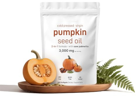 300 Premium Pumpkin Seed Oil Capsules | Cold-Pressed for Hair Growth & Prostate Support | 2-in-1 Formula with Zinc & Vitamin E | Vegan, Non-GMO, Gluten-Free | 3-Month Supply